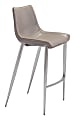 Zuo Modern Magnus Bar Stool Set, Brown/Silver, Set Of 2 Stools 1 thumbnail image