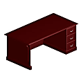 DMi® Governor's Single Right Pedestal Corner Credenza, 30"H x 72"W x 36"D, Mahogany 1 thumbnail image