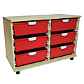 Storsystem Extra Wide Wood Storage Cabinet, 6 Double-Depth Trays, 20 3/8"H x 40"W x 18 3/4"D, Pearwood 1 thumbnail image