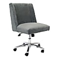 Boss Office Products Decorative Fabric Mid-Back Task Chair, Charcoal Gray/Chrome