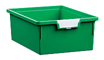 Storsystem Standard Width Double-Depth Tote Tray, 21.2 Qt, 16 3/4" x 12 1/3" x 6", Primary Green