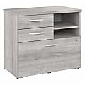 Bush Business Furniture Hybrid 17"D Vertical File Cabinet With Drawers and Shelves, Platinum Gray, Delivery