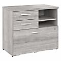 Bush Business Furniture Hybrid 17"D Vertical File Cabinet With Drawers and Shelves, Platinum Gray, Delivery 1 thumbnail image