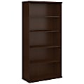 Bush Business Furniture Components 5 Shelf Bookcase, 36"W, Mocha Cherry, Premium Installation
