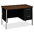 HON 34002R Right Pedestal Desk - Rectangle Top - 3 Drawers - 1 Pedestals - 45.25" Table Top Width x 24" Table Top Depth - 29.50" Height - Chrome