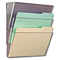 Universal® 3-Pocket Expandable Wall File Starter Set, Letter Size, 14"H x 13"W x 4"D, Clear
