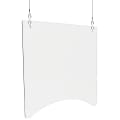 Deflect-O Polycarbonate Hanging Barriers, 24" x 1/8", Square, Clear, Set Of 2 Barriers
