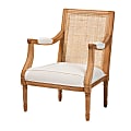 bali & pari Garridan Traditional French Fabric/Wood Accent Chair, Beige/Honey Oak