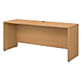 Bush Business Furniture Components Credenza Desk 72"W x 24"D, Light Oak, Premium Installation