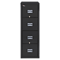 FireKing® Patriot 31-5/8"D Vertical 4-Drawer Letter-Size File Cabinet, Black, Dock-to-Dock Delivery