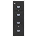 FireKing® Patriot 31-5/8"D Vertical 4-Drawer Letter-Size File Cabinet, Metal, Black, Dock-to-Dock Delivery