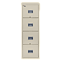 FireKing® Patriot 31-5/8"D Vertical 4-Drawer Letter-Size File Cabinet, Parchment, Dock To Dock Delivery