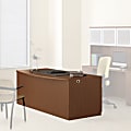 HON® Park Avenue Laminate Bow-Front Double-Pedestal Desk, 29"H x 72"W x 36"D, Shaker Cherry