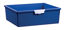 Storsystem Extra Wide Double Depth Tote Tray, Rectangle, 32.2 Qt, 16 3/4" x 18 1/2" x 6", Primary Blue