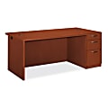 HON® Park Avenue Laminate Single Right-Pedestal Desk, 29"H x 72"W x 36"D, Henna Cherry