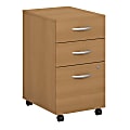 Bush Business Furniture Components 20-1/6"D Vertical 3-Drawer Mobile File Cabinet, Light Oak, Premium Installation