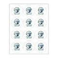 Custom 2-Color Laser Sheet Labels And Stickers, 2-1/2" Round Circle, 12 Labels Per Sheet, Box Of 100 Sheets 1 thumbnail image