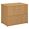 Bush Business Furniture Components 35-2/3"W Lateral 2-Drawer File Cabinet, Light Oak/Light Oak, Premium Installation
