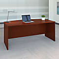 Bush Business Furniture Components Bow Front Desk, 72"W x 36"D, Mahogany, Standard Delivery