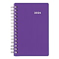 Brownline DuraFlex 12 Months Daily/Monthly Appointment Planner, 8" x 5", 50% Recycled, Purple, January to December, 2024, CB634V.PUR