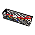OIC® Plastic Supply Baskets, Small Size, 2 3/8" x 10 1/8" x 3 1/16", 30% Recycled, Black, Pack Of 3 1 thumbnail image