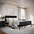 Flash Furniture Martha Stewart Jax Solid Wood Platform Bed with Rattan Headboard and Footboard, No Box Spring Required, Black, Queen 1 thumbnail image