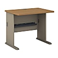Bush Business Furniture Office Advantage Desk 36"W, Light Oak/Sage, Premium Installation 1 thumbnail image