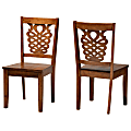 Baxton Studio Gervais Dining Chairs, Walnut Brown, Set Of 2 Dining Chairs