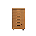 Trendfurn Omnia Wide Roll Cart, 6 Drawers, 25-3/4” x 16-1/8”, Honey 1 thumbnail image