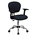 Flash Furniture Mesh Mid-Back Swivel Task Chair With Arms, Gray/Silver