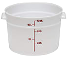 Cambro Poly Round Food Storage Containers, 12 Qt, White, Pack Of 6 Containers