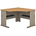 Bush Business Furniture Office Advantage Corner Desk 48"W, Light Oak/Sage, Premium Installation