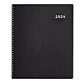 Brownline DuraFlex 14 Months Monthly Planner, 8-7/8" x 7-1/8", 50% Recycled, Black, December to January, 2024, CB1200V.BLK