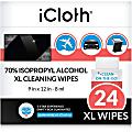 icloth 192-Pack 9 x 12-In. Extra-Large Wipes - For Multipurpose - 0.27 fl oz - Hypoallergenic, Lint-free, Soft, Absorbent, Individually Wrapped, Disinfectant, Ammonia-free, Scratch-free - Fabric - 24 / Carton - 8 Carton 1 thumbnail image