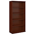 Bush Business Furniture Components 5 Shelf Bookcase, 36"W, Mahogany, Premium Installation