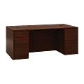 HON® 10500 72"W Double-Pedestal Computer Desk With Full Pedestals, Mahogany 1 thumbnail image