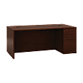 HON® 10500 Series 72" W Right Pedestal Desk, Mahogany
