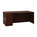 HON® 10500 72" W Left-Pedestal Computer Desk, Mahogany