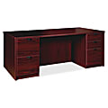 Lorell® Prominence 2.0 72"W Double-Pedestal Computer Desk, Mahogany