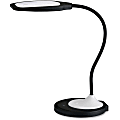 Lorell® LED USB Desk Lamp, Dimmable, Black/White