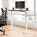 Bush Business Furniture Move 60 Series 48"W x 24"D Electric Height Adjustable Standing Desk, Modern Hickory/White Powder Coat, Standard Delivery 1 thumbnail image