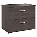 Bush Business Furniture Hybrid 35-11/16"W x 23-3/8"D Lateral 2-Drawer File Cabinet, Storm Gray, Standard Delivery