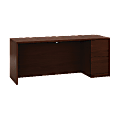 HON® 10500 72"W Computer Desk Credenza With Right-Pedestal, Mahogany