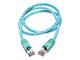 Tripp Lite Cat6a Snagless Shielded STP Patch Cable 10G, PoE, Aqua M/M 3ft - First End: 1 x RJ-45 Male Network - Second End: 1 x RJ-45 Male Network - 1.25 GB/s - Patch Cable - Shielding - Aqua