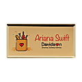 Custom Printed Full Color Metal Rectangle Name Badge/Tag, 1-1/2" x 3", Gold