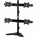 Amer Mounts Stand Based Quad Monitor Mount for four 15"-24" LCD/LED Flat Panel Screens - Supports up to 17.6lb monitors, +/- 20 degree tilt, and VESA 75/100