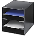 Safco® Steel Desktop Sorter, 4 Compartments, 10"H x 10"W x 12"D, Black