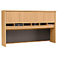 Bush Business Furniture Components 4 Door Hutch, 72"W, Light Oak, Standard Delivery