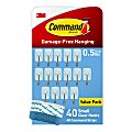 Command Small Wire Hooks, 40-Command Hooks, 48-Command Strips, Damage-Free, Clear