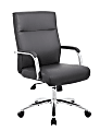 Boss Office Products Modern Executive Conference Ergonomic Chair, Caressoft™ Vinyl, Black/Chrome